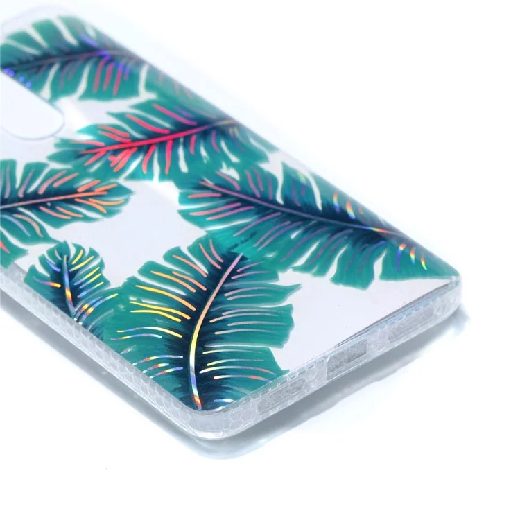 Electroplated IMD Pattern TPU Mobile Phone Case for Xiaomi Redmi Note 4X - Green Leaves