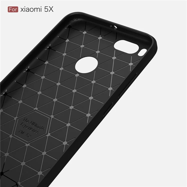 50Pcs/Set Carbon Fiber Texture Brushed TPU Back Case for Xiaomi Mi A1 / 5X - Black