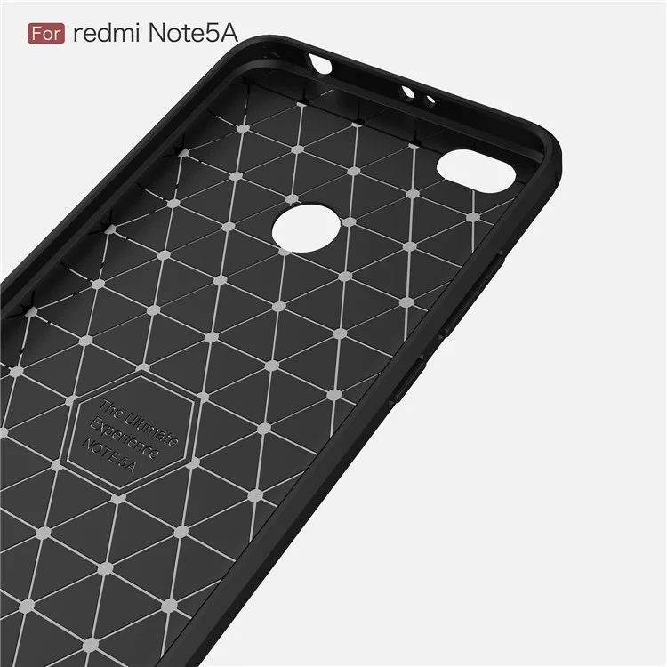 50PCS/Lot Carbon Fibre Brushed TPU Case for Xiaomi Redmi Note 5A Prime / Y1 (India) - Black