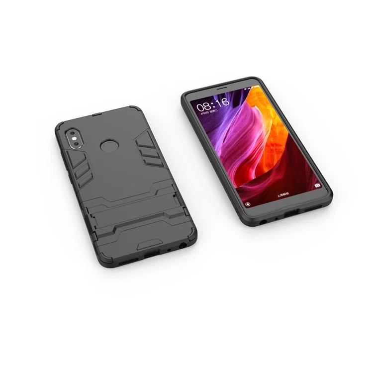 Shockproof PC + TPU Hybrid Kickstand Telefono Custodia Per Xiaomi Redmi Note 5 Pro (doppia Fotocamera) / Redmi Note 5 (cina) - Nero