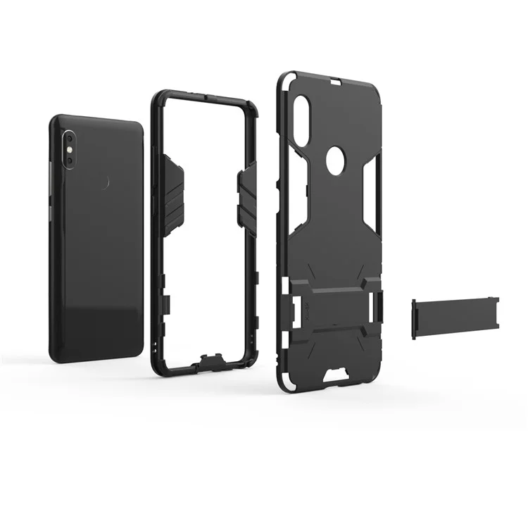 Shockproof PC + TPU Hybrid Kickstand Telefono Custodia Per Xiaomi Redmi Note 5 Pro (doppia Fotocamera) / Redmi Note 5 (cina) - Nero