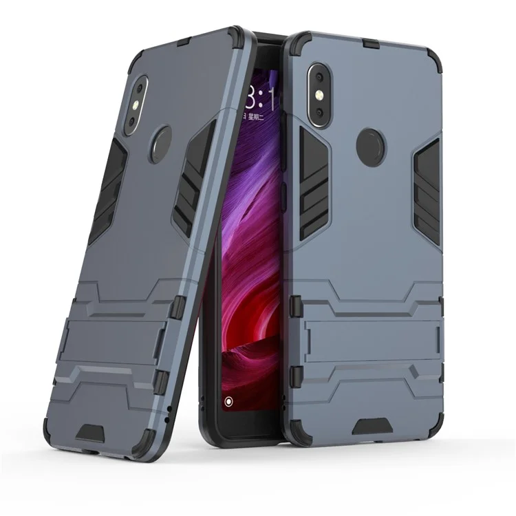 Shock -resection PC + TPU Hybrid Kickstand Shell Shell Для Sherk Для Xiaomi Redmi Note 5 Pro (двойная Камера) / Redmi Note 5 (китай) - Темно-синий