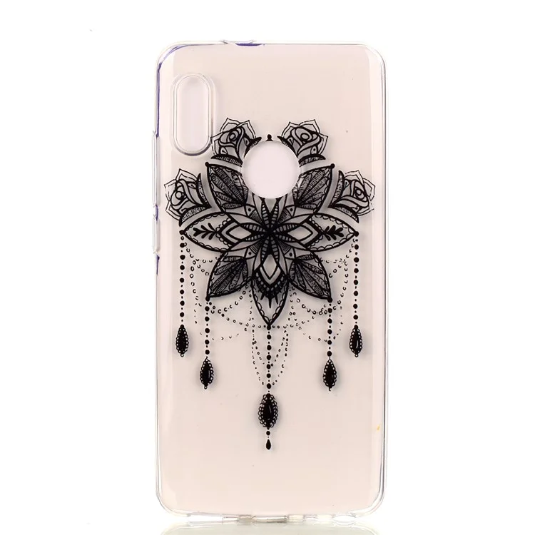 Pattern Printing TPU Phone Cover for Xiaomi Redmi Note 5 Pro (Dual Camera) / Redmi Note 5 (China) - Black Flower