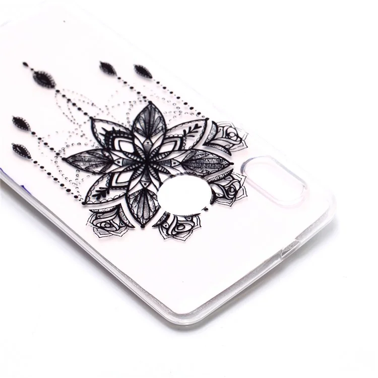 Pattern Printing TPU Phone Cover for Xiaomi Redmi Note 5 Pro (Dual Camera) / Redmi Note 5 (China) - Black Flower
