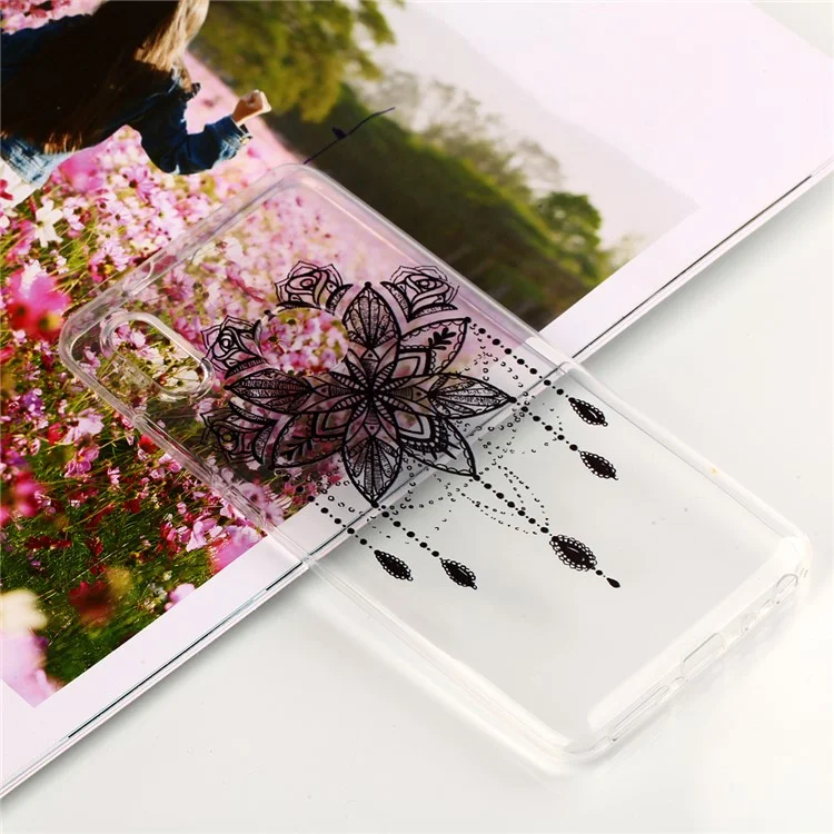 Pattern Printing TPU Phone Cover for Xiaomi Redmi Note 5 Pro (Dual Camera) / Redmi Note 5 (China) - Black Flower