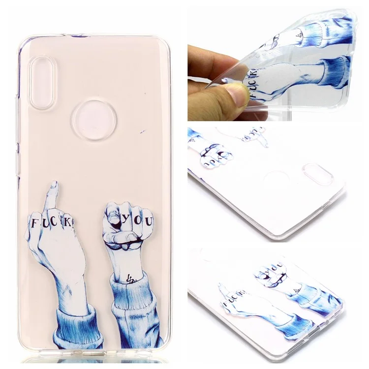 Pattern Printing TPU Cell Phone Cover for Xiaomi Redmi Note 5 Pro (Dual Camera) / Redmi Note 5 (China) - FUCK Pattern