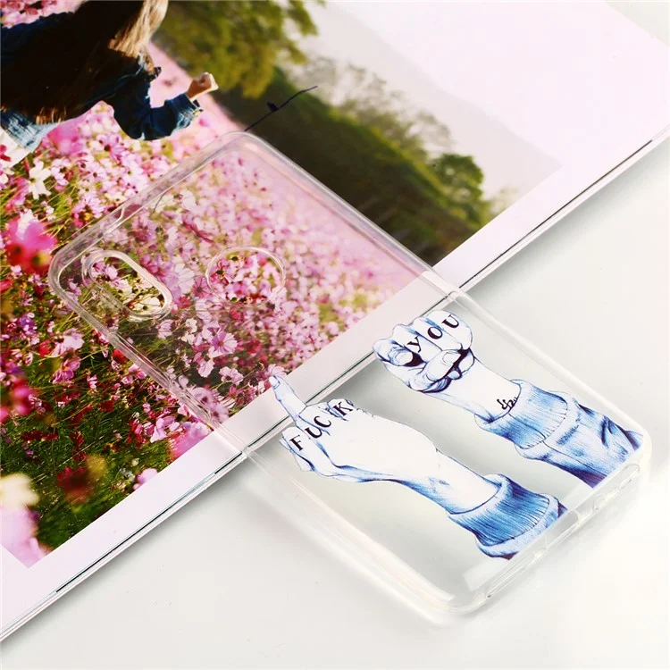 Pattern Printing TPU Cell Phone Cover for Xiaomi Redmi Note 5 Pro (Dual Camera) / Redmi Note 5 (China) - FUCK Pattern