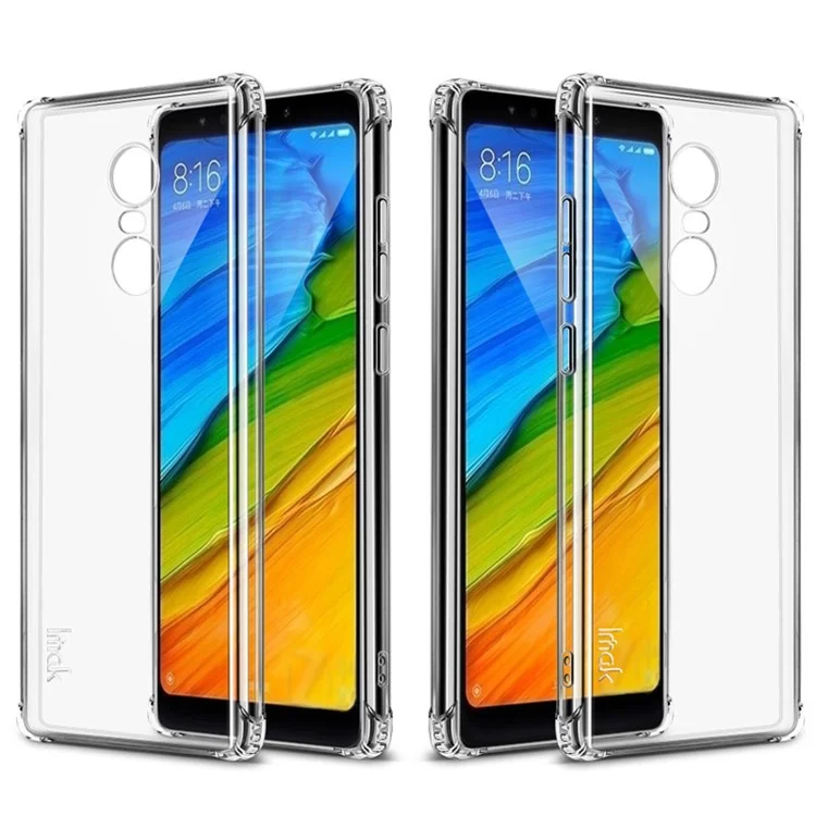 IMAK Anti-drop TPU Cover Case + Screen Protector for Xiaomi Redmi Note 5 (12MP Rear Camera) / Redmi 5 Plus (China) - Transparent