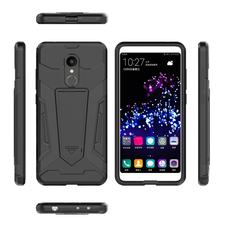 Armor Kickstand Plastic TPU Hybrid Back Case for Xiaomi Redmi 5 - Black