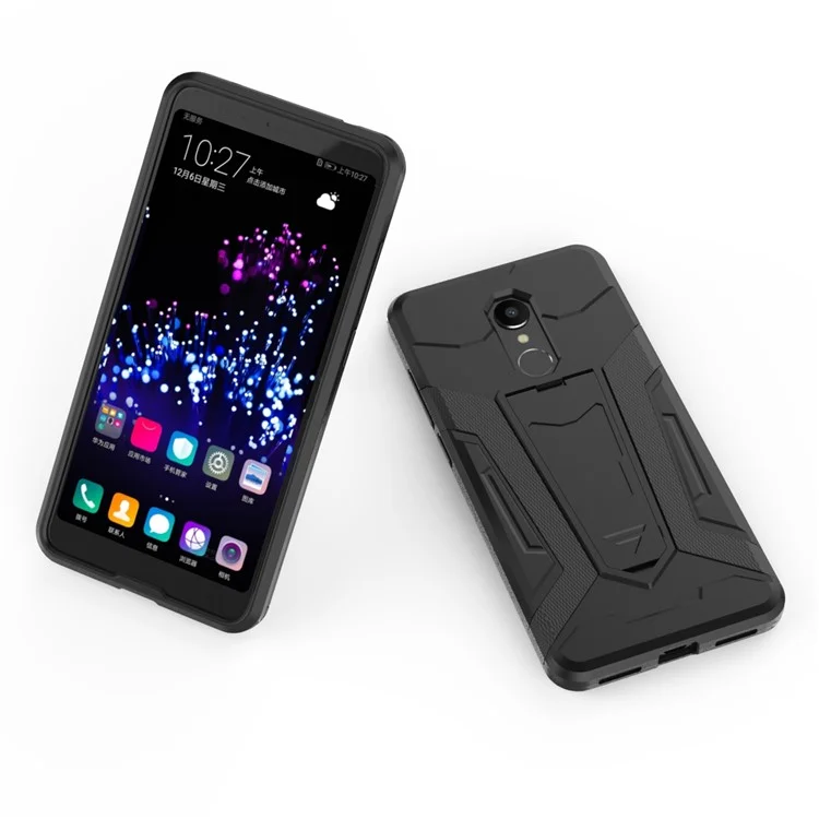 Armor Kickstand Plastic TPU Hybrid Back Case for Xiaomi Redmi 5 - Black
