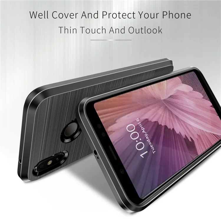 DUX DUCIS MOJO Series Carbon Fibre Brushed TPU Case for Xiaomi Redmi Note 5 Pro (Dual Camera) / Redmi Note 5 (China) - Black