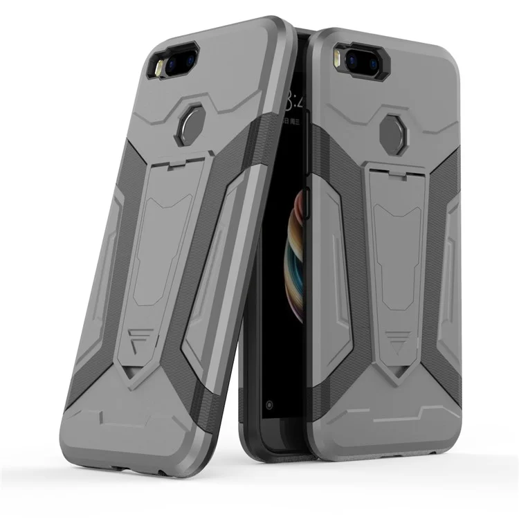 Armor PC + TPU Hybrid Kickstand Phone Back Case for Xiaomi Mi A1/5X - Grey