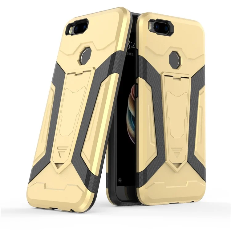 Armor PC + TPU Hybrid Kickstand Cell Phone Case for Xiaomi Mi A1/5X - Gold