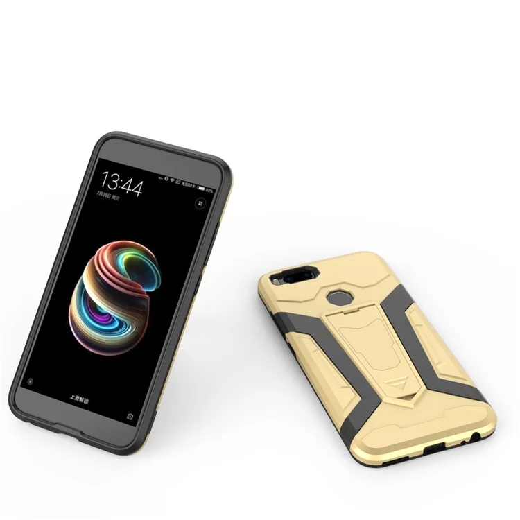 Armor PC + TPU Hybrid Kickstand Cell Phone Case for Xiaomi Mi A1/5X - Gold