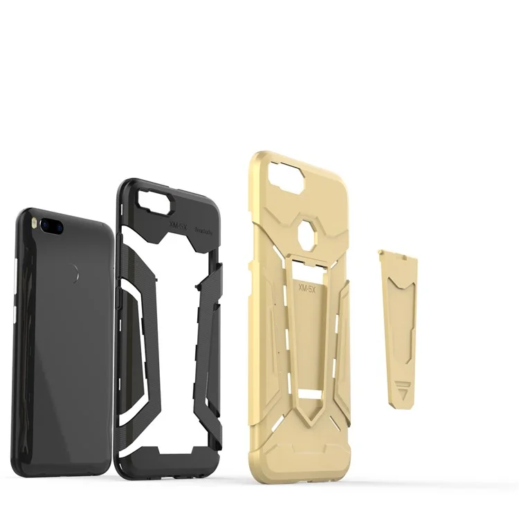 Armor PC + TPU Hybrid Kickstand Cell Phone Case for Xiaomi Mi A1/5X - Gold