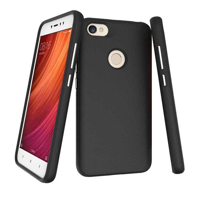 Rigid Texture Dual Protection PC TPU Hybrid Cover for Xiaomi Redmi Note 5A Prime / Y1 (India) - Black