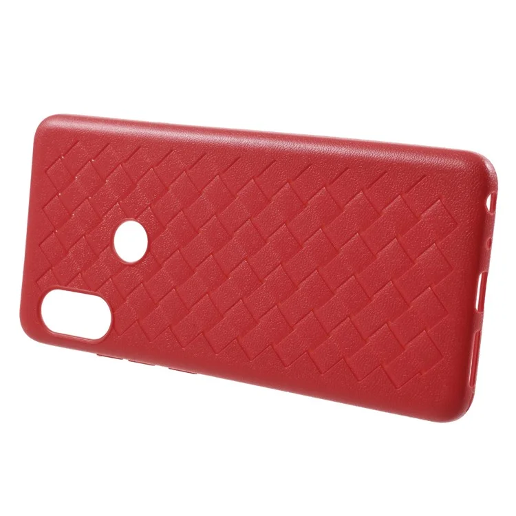 Woven Pattern TPU Ultra Thin Phone Back Casing for Xiaomi Redmi Note 5 Pro (Dual Camera) / Redmi Note 5 (China) - Red