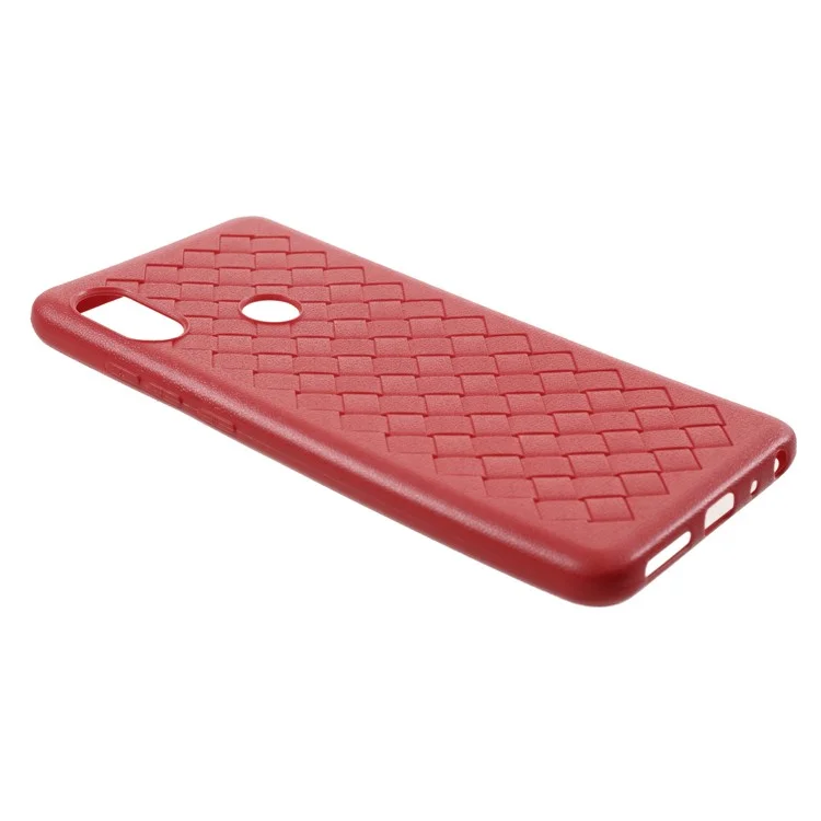 Woven Pattern TPU Ultra Thin Phone Back Casing for Xiaomi Redmi Note 5 Pro (Dual Camera) / Redmi Note 5 (China) - Red