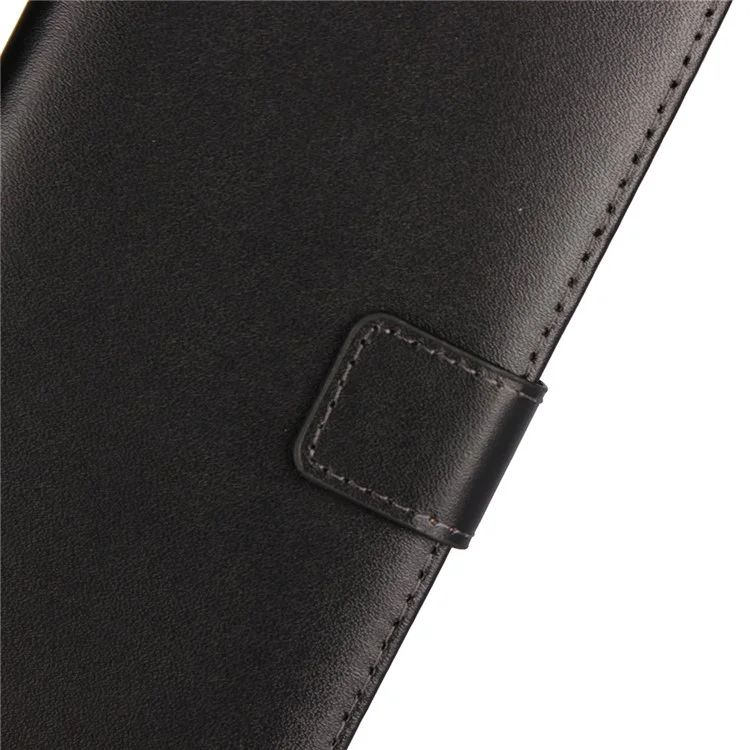 Genuine Split Leather Wallet Stand Case for Xiaomi Redmi Note 5 (12MP Rear Camera) / Redmi 5 Plus (China) - Black