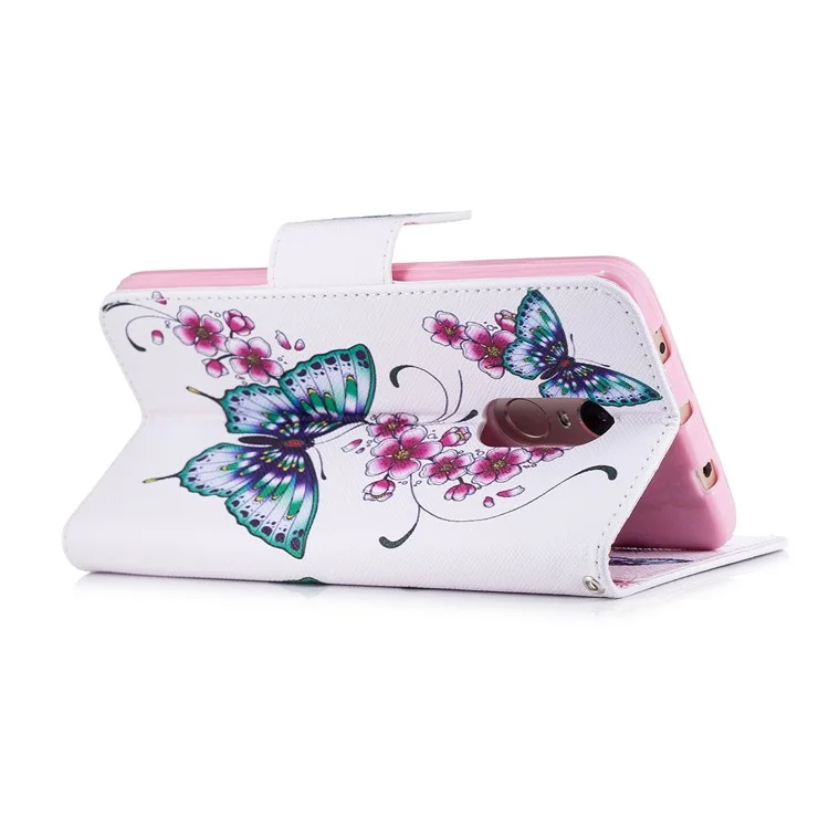 Pattern Printing Wallet Leather Case with Stand for Xiaomi Redmi Note 4 (MediaTek)/Redmi Note 4 (Snapdragon) - Butterflies and Flowers