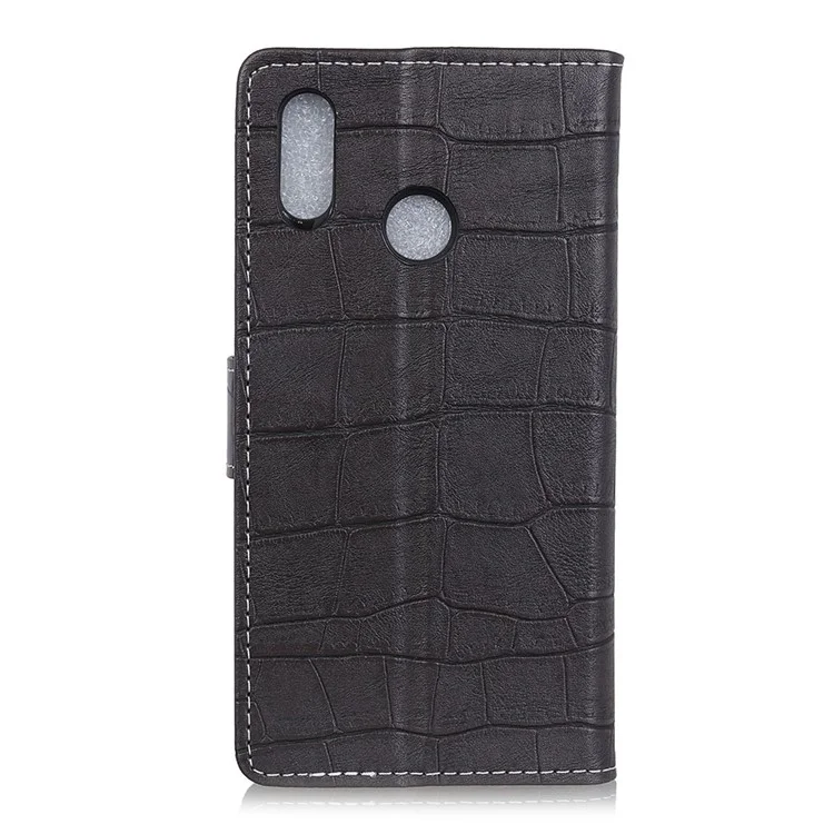 Crocodile Texture PU Leather Magnetic Stand Wallet Phone Case for Xiaomi Redmi Note 5 Pro (Dual Camera) / Redmi Note 5 (China) - Black