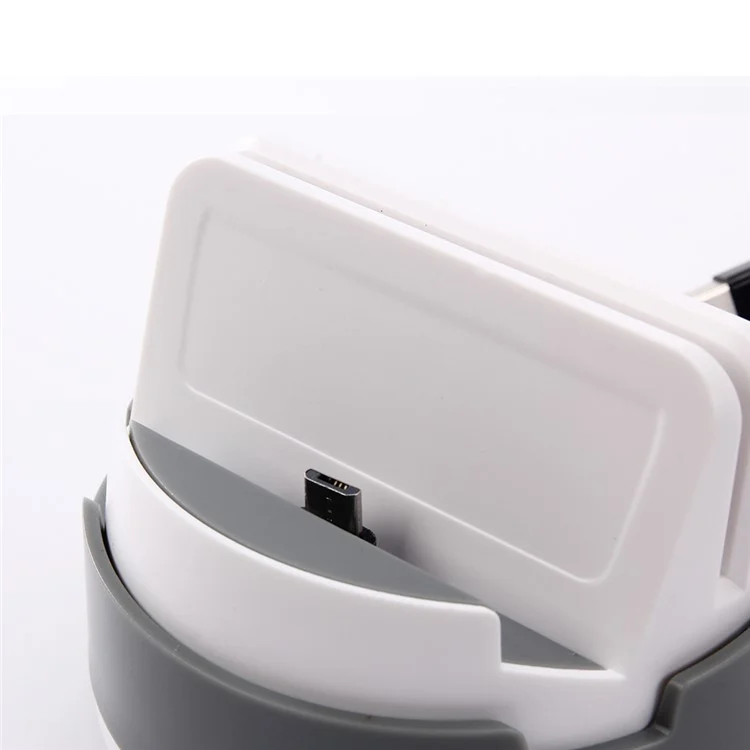 360-degree Rotating Micro USB Charging Sync Stand Dock for Samsung Sony Huawei etc - Grey