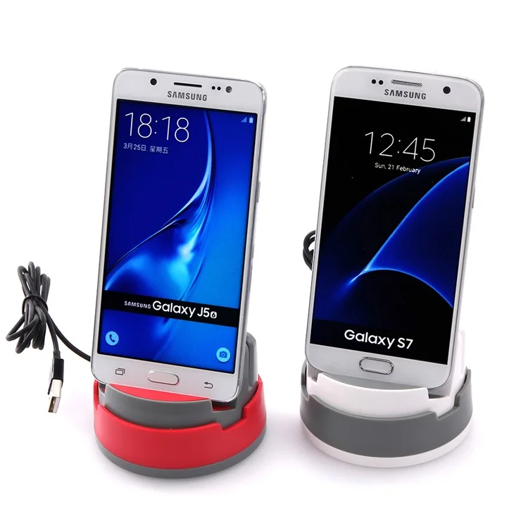 360-degree Rotating Micro USB Charging Sync Stand Dock for Samsung Sony Huawei etc - Grey