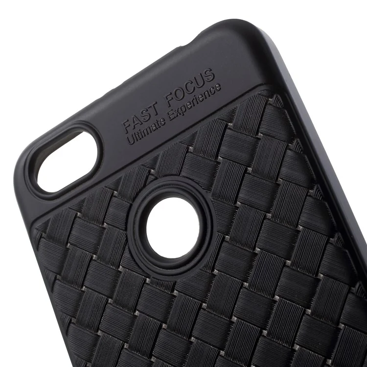 Woven Texture Soft TPU Phone Case for Xiaomi Redmi Note 5A Prime / Y1 (India) - Black