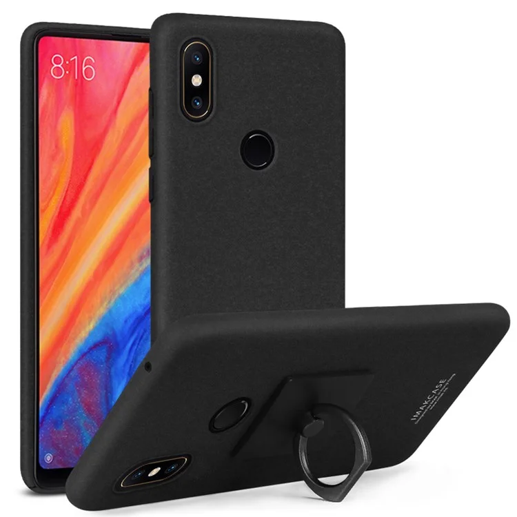 IMAK Cowboy Shell PC Case with Ring Stand + Screen Film for Xiaomi Mi Mix 2s - Matte Black