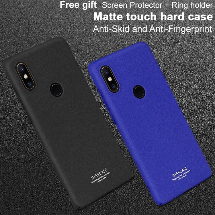 IMAK Cowboy Shell PC Case with Ring Stand + Screen Film for Xiaomi Mi Mix 2s - Matte Black