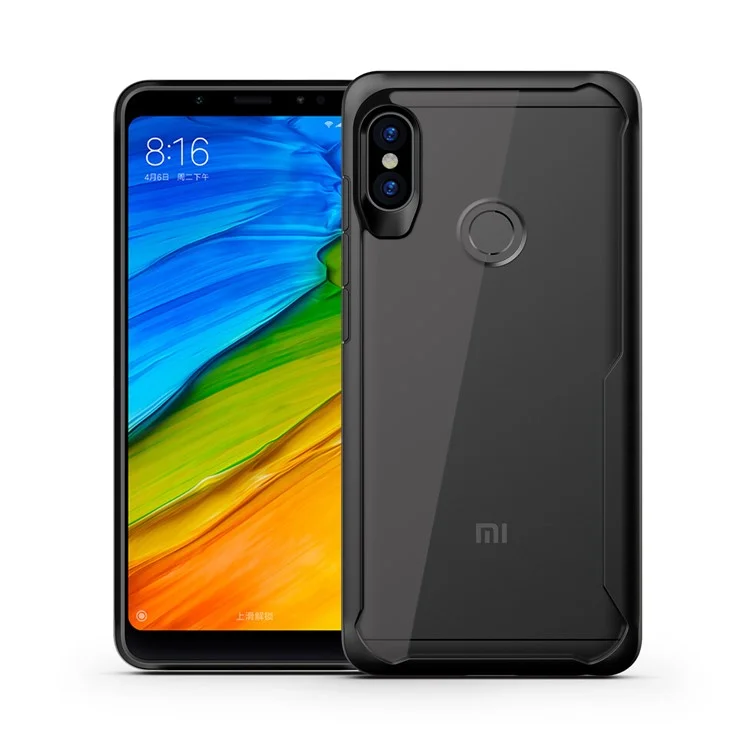 Shock Absorption PC + TPU Hybrid Case for Xiaomi Redmi Note 5 (12MP Rear Camera) / Redmi 5 Plus (China) - Black
