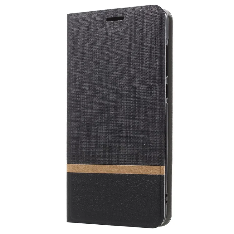 Cross Pattern Leather Card Holder Phone Shell (Built-in Steel Sheet) for 	Xiaomi Mi Mix 2s - Black