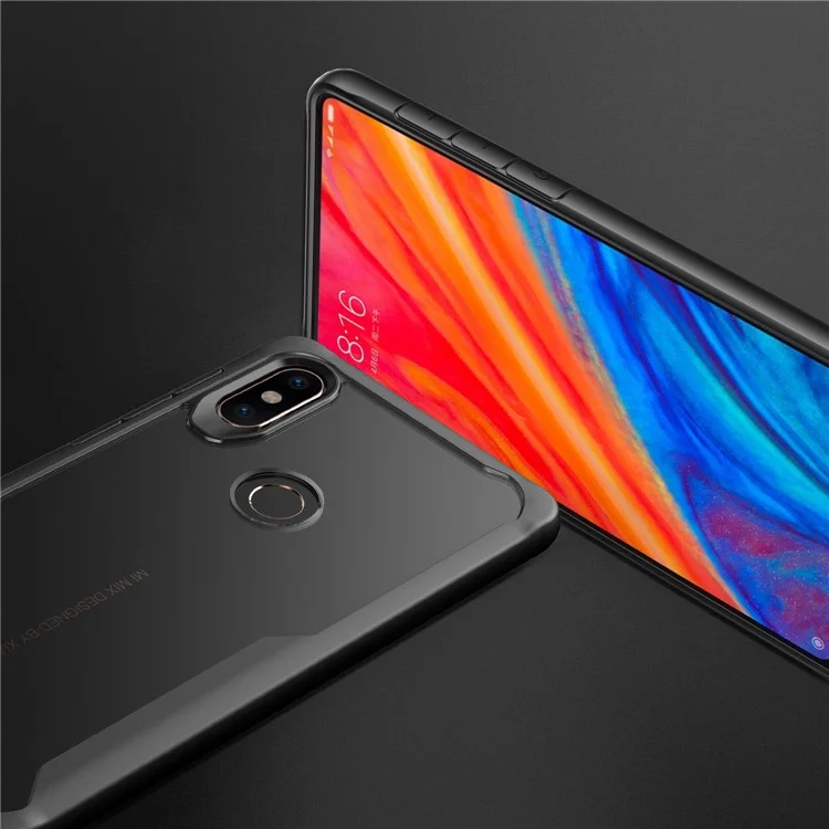For Xiaomi Mi Mix 2s Shock Absorption PC + TPU Hybrid Back Case - Black
