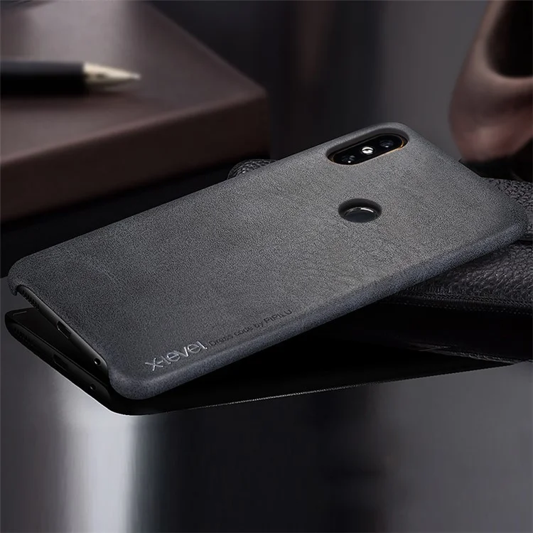 X-LEVEL Vintage Leather Coated PC Hard Case for Xiaomi Mi Mix 2s - Black