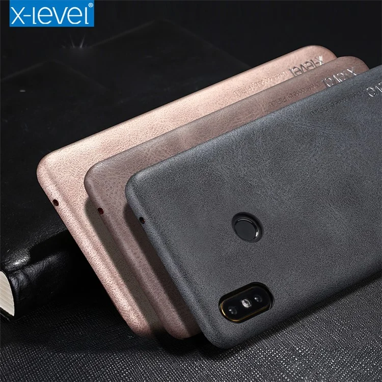 X-LEVEL Vintage Leather Coated PC Hard Case for Xiaomi Mi Mix 2s - Black