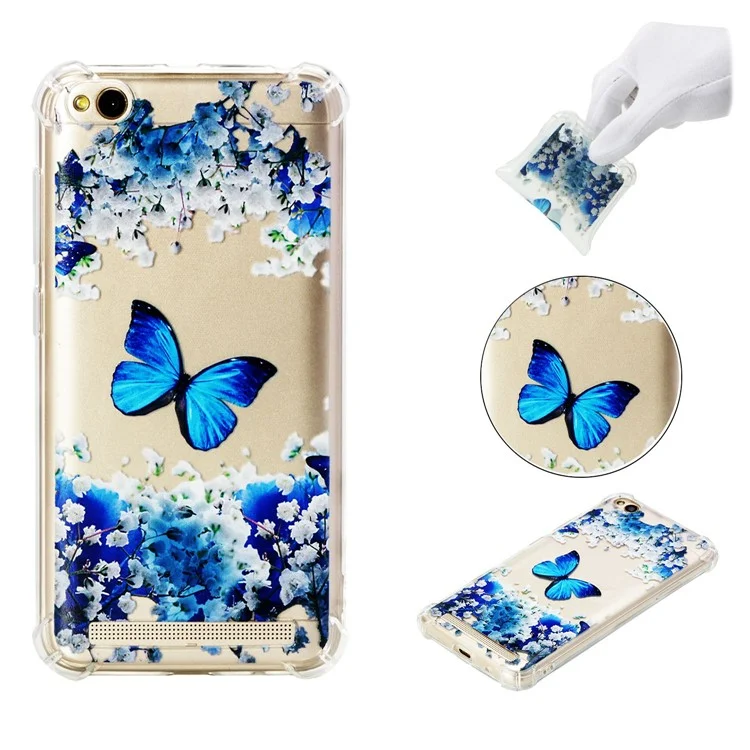 Pattern Printing Shockproof TPU Soft Case for Xiaomi Redmi 5A - Blue Butterfly