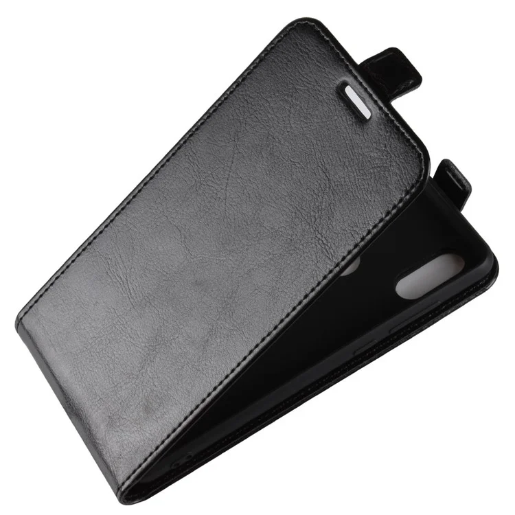 Crazy Horse Vertical Leather Card Holder Case for Xiaomi Mi Mix 2s - Black