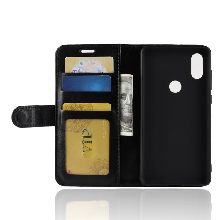 Crazy Horse Wallet Leather Stand Case for Xiaomi Mi Mix 2s - Black