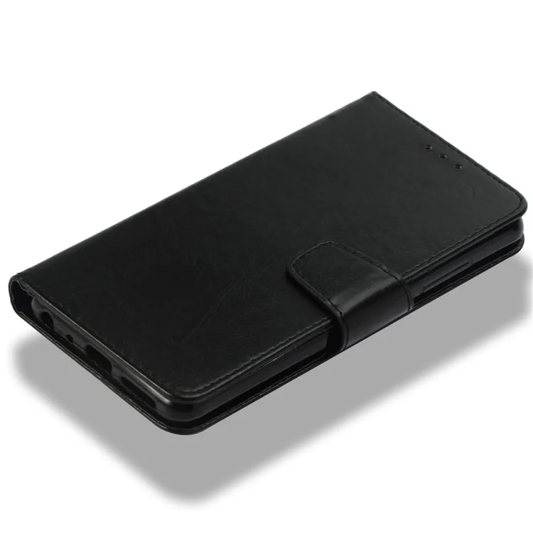 Vintage Oil Buffed Leather Stand Wallet Case for Xiaomi Redmi Note 5 Pro (Dual Camera) / Redmi Note 5 (China) - Black