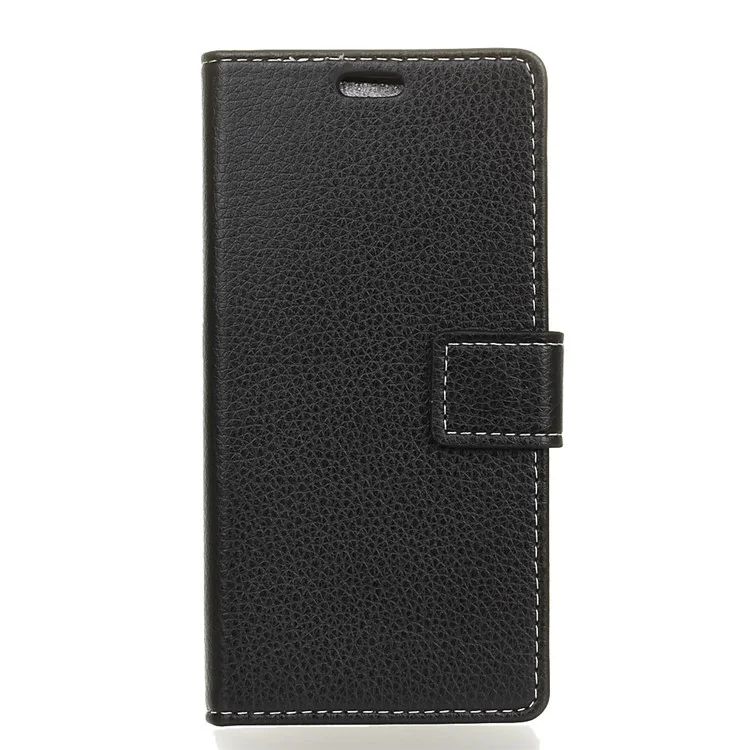 Litchi Texture PU Leather Magnetic Wallet Case Cover for Xiaomi Mi 6X / A2 - Black