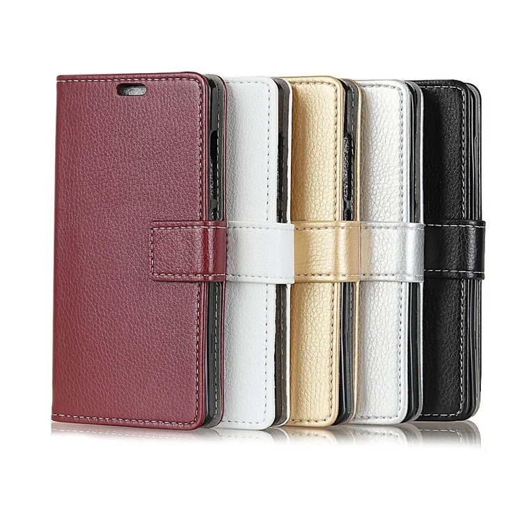 Litchi Texture PU Leather Magnetic Wallet Case Cover for Xiaomi Mi 6X / A2 - Black