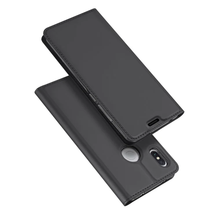 DUX DUCIS Skin Pro Series Card Holder Stand Leather Mobile Case for Xiaomi Redmi S2 / Y2 - Grey