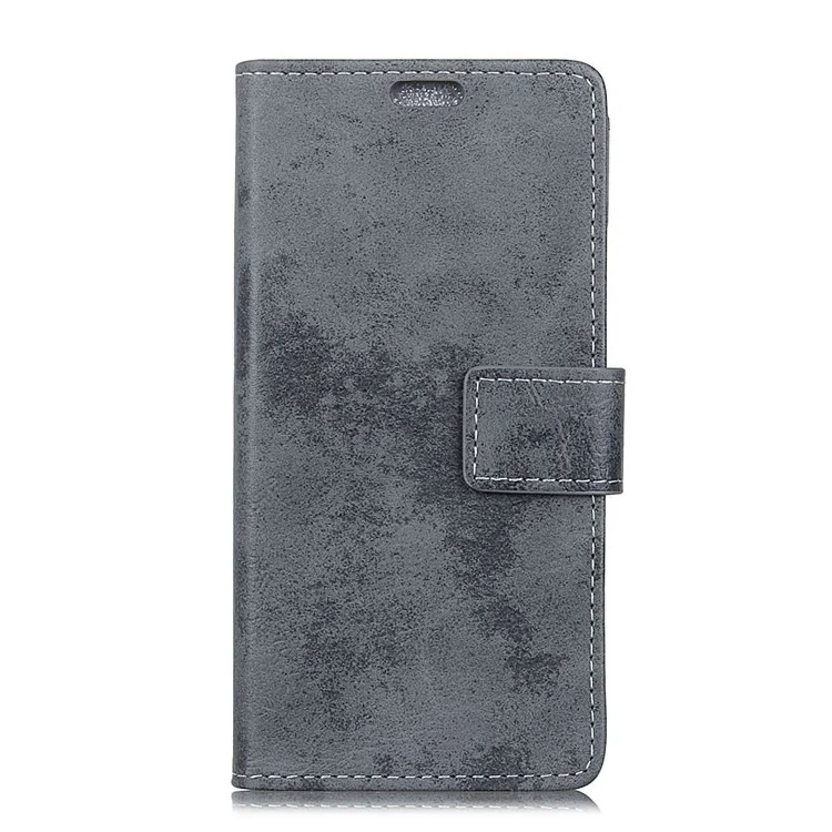 Vintage Style PU Leather Wallet Stand Shell for Xiaomi Black Shark - Grey
