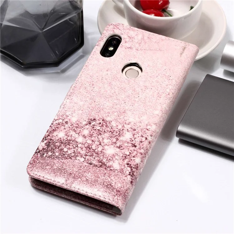 Case de Cuero de Soporte de Billetera de Impresión de Patrones Para Xiaomi Redmi Note 5 Pro (cámara Dual) / Redmi Note 5 (China) - Lentejuelas Brillantes