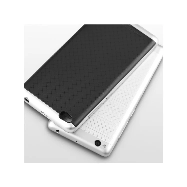 IPAKY 2-Piece PC Frame + Silicone Hybrid Case for Xiaomi Redmi 3 - Silver