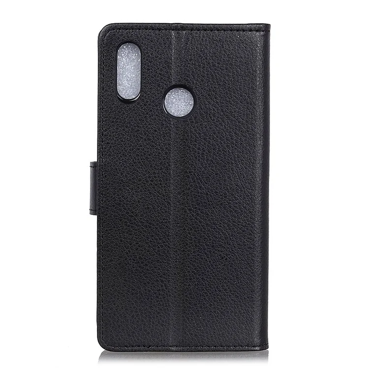 Litchi Skin Wallet Leather Stand Case for Xiaomi Mi Mix 2s - Black