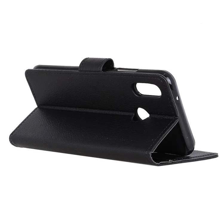 Litchi Skin Wallet Leather Stand Case for Xiaomi Mi Mix 2s - Black