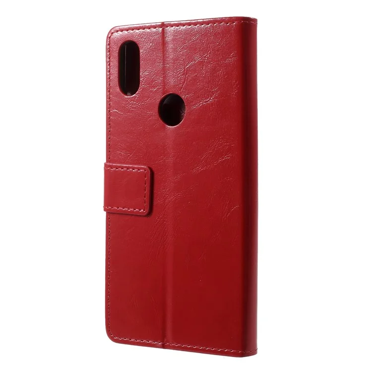 Crazy Horse PU Leather Wallet Stand Phone Case for Xiaomi Redmi S2 / Y2 - Red