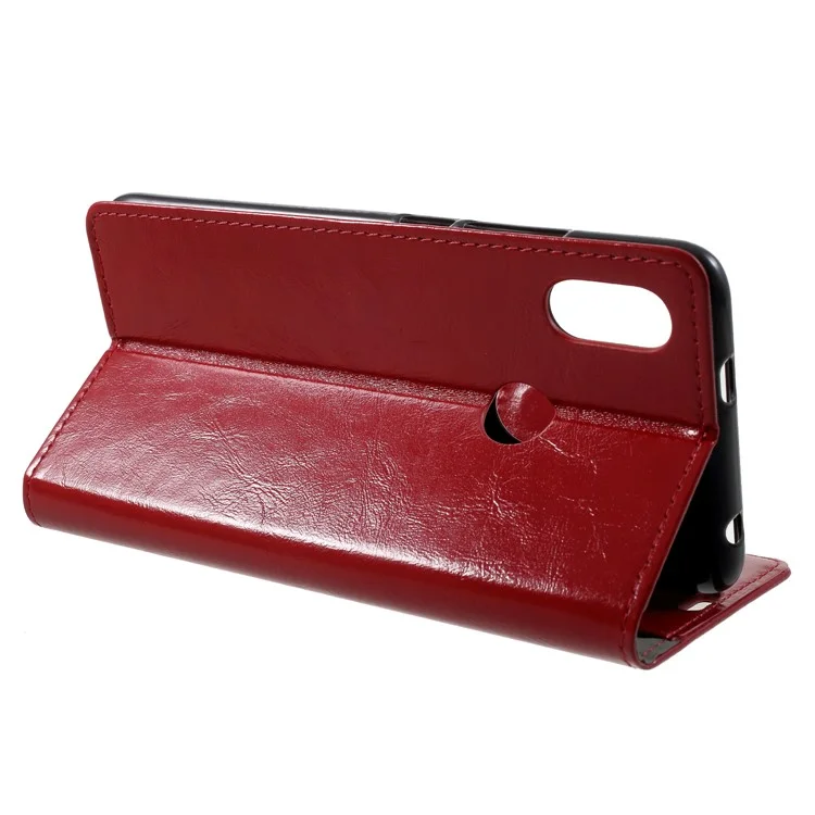 Crazy Horse PU Leather Wallet Stand Phone Case for Xiaomi Redmi S2 / Y2 - Red