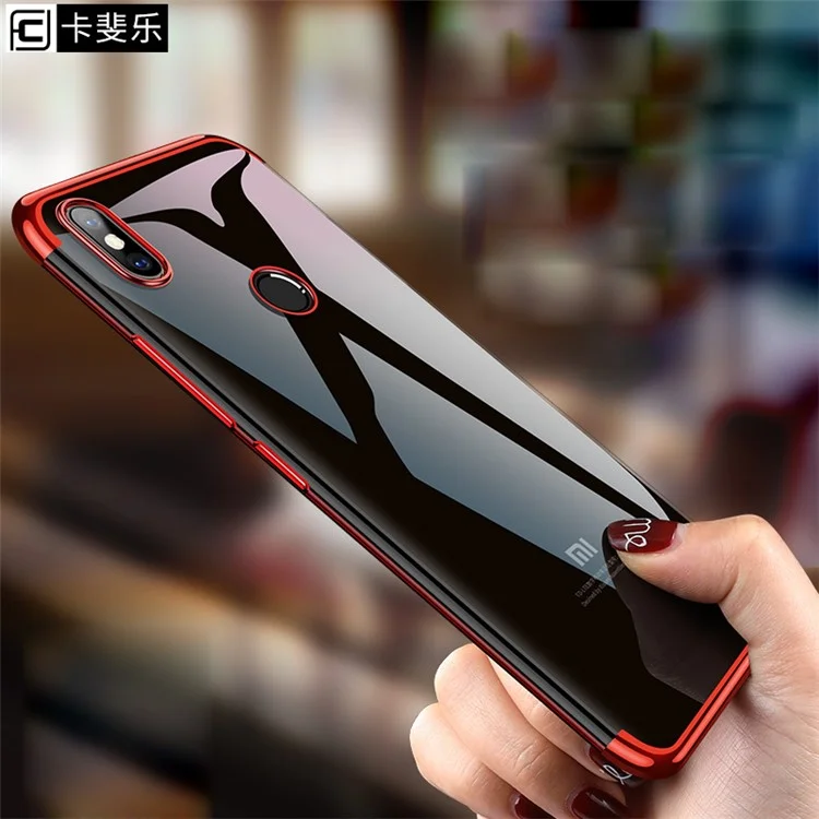 CAFELE Electroplating Soft TPU Back Case for Xiaomi Mi 8 (6.21-inch) - Red